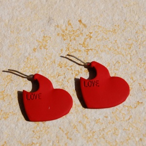 Piros szív fülbevaló (Love)